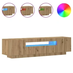 vidaXL TV-bänk med LED-lampor artisan ek 160x35x40 cm konstruerat trä