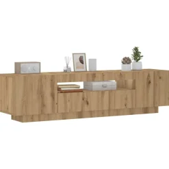 vidaXL TV-bänk med LED-lampor artisan ek 160x35x40 cm konstruerat trä