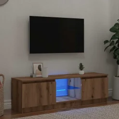 vidaXL TV-bänk med LED-lampor artisan ek 120x30x36 cm konstruerat trä