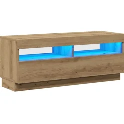 vidaXL TV-bänk med LED-lampor artisan ek 100x35x40 cm konstruerat trä