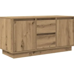 vidaXL TV-bänk med LED-lampor hantverksmässig ek 100x41x50 cm