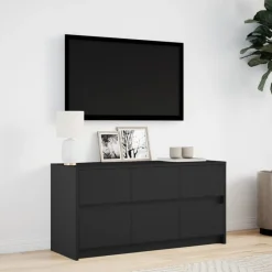 Discount vidaXL Tv-bänk med LEDs 100x34x50 cm konstruerat trä Svart