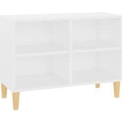 Best vidaXL TV-bänk med massiva ben 69,5x30x50 cm Vit