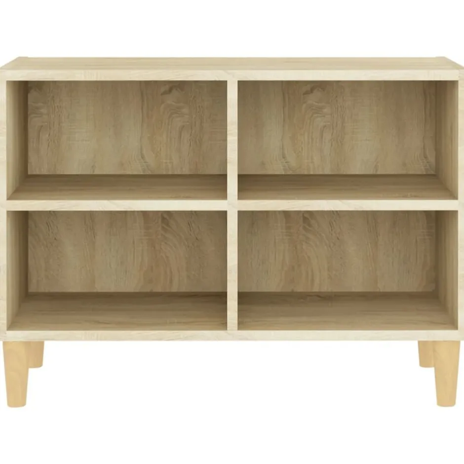 Discount vidaXL TV-bänk med massiva ben sonoma-ek 69,5x30x50 cm Sonoma ek
