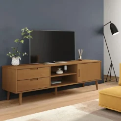 Sale vidaXL Tv-bänk MOLDE 158x40x49 cm massiv furu Brun