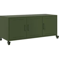 Discount vidaXL Tv-bänk oliv 100,5x39x43,5 cm stål Grön