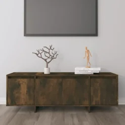 vidaXL Tv-bänk rökfärgad ek 120x30x40,5 cm konstruerat trä