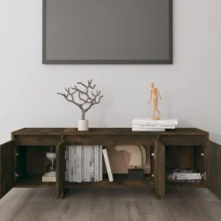 vidaXL Tv-bänk rökfärgad ek 120x30x40,5 cm konstruerat trä