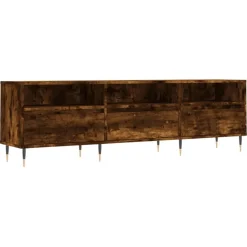 Online vidaXL Tv-bänk 150x30x44,5 cm konstruerat trä Rökfärgad ek