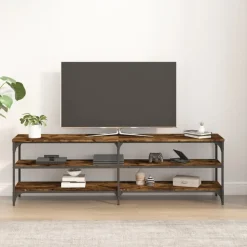 vidaXL Tv-bänk rökfärgad ek 160x30x50 cm konstruerat trä