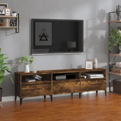 Clearance vidaXL Tv-bänk 150x30x44,5 cm konstruerat trä Rökfärgad ek