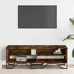vidaXL Tv-bänk rökfärgad ek 122x34x41 cm konstruerat trä