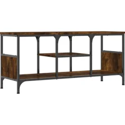 Clearance vidaXL Tv-bänk 100x35x45 cm konstruerat trä & järn Rökfärgad ek