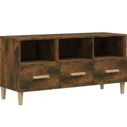 Hot vidaXL Tv-bänk 102x36x50 cm konstruerat trä Rökfärgad ek