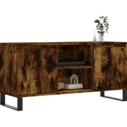 vidaXL Tv-bänk rökfärgad ek 104x35x50 cm konstruerat trä