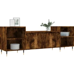 vidaXL Tv-bänk rökfärgad ek 160x35x55 cm konstruerat trä