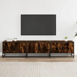 vidaXL Tv-bänk rökfärgad ek 180x35x41 cm konstruerat trä