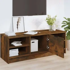 Sale vidaXL Tv-bänk 102x35,5x36,5 cm konstruerat trä Rökfärgad ek