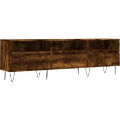 vidaXL Tv-bänk rökfärgad ek 150x30x44,5 cm konstruerat trä