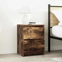 Best vidaXL TV-bänk rökt ek 40x35x54 cm konstruerat trä Rökfärgad ek