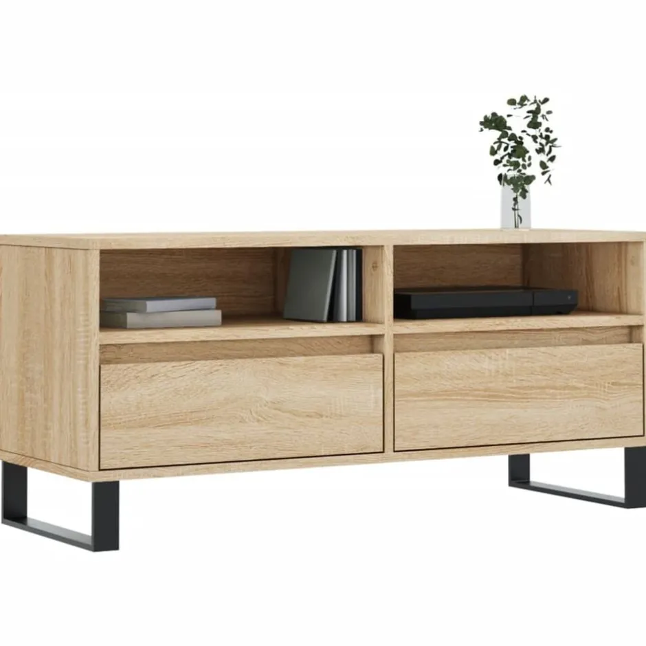 Discount vidaXL Tv-bänk sonoma-ek 100x34,5x44,5 cm konstruerat trä Sonoma ek