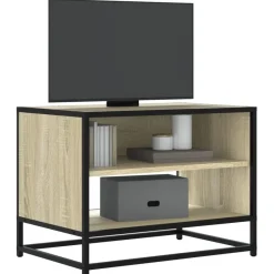 Outlet vidaXL Tv-bänk sonoma-ek 61x40x46 cm konstruerat trä och metall Sonoma ek