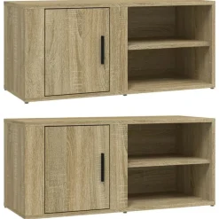 Clearance vidaXL Tv-bänk sonoma-ek 80x31,5x36 cm konstruerat trä Sonoma ek