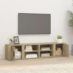 Clearance vidaXL Tv-bänk sonoma-ek 80x31,5x36 cm konstruerat trä Sonoma ek