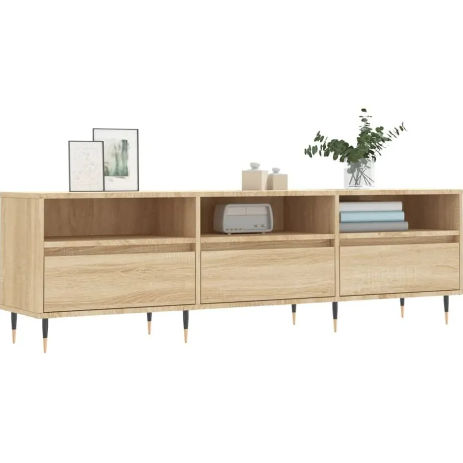 Discount vidaXL Tv-bänk sonoma-ek 150x30x44,5 cm konstruerat trä Sonoma ek