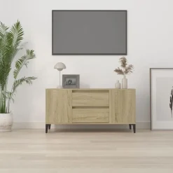 Best vidaXL Tv-bänk sonoma-ek 102x44,5x50 cm konstruerat trä Sonoma ek