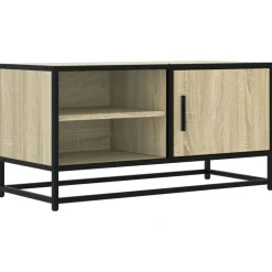 Discount vidaXL Tv-bänk sonoma-ek 80x34,5x40 cm konstruerat trä och metall Sonoma ek
