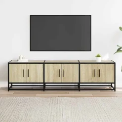 Sale vidaXL Tv-bänk sonoma-ek 150x35x41 cm konstruerat trä och metall Sonoma ek