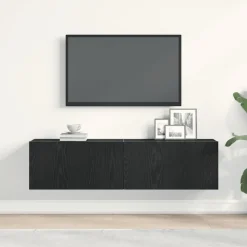 vidaXL TV-bänk svart ek 120x30x30,5 cm konstruerat trä