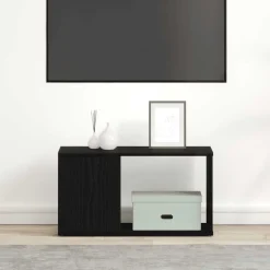 vidaXL TV-bänk svart ek 60x24x32 cm konstruerat trä