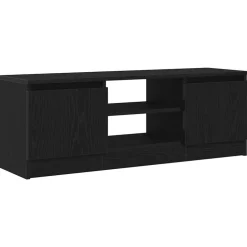 Hot vidaXL TV-bänk 102x30x36 cm konstruerat trä Svart ek