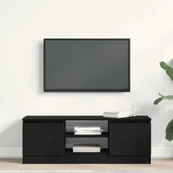 Hot vidaXL TV-bänk 102x30x36 cm konstruerat trä Svart ek