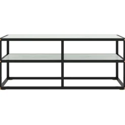 vidaXL Tv-bänk svart med vit marmor glas 100x40x40 cm
