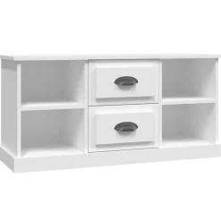 vidaXL Tv-bänk vit 99,5x35,5x48 cm konstruerat trä