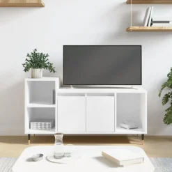 vidaXL Tv-bänk vit 100x35x55 cm konstruerat trä
