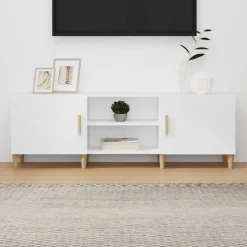 vidaXL Tv-bänk vit 150x30x50 cm konstruerat trä