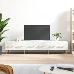 vidaXL Tv-bänk vit 150x36x30 cm konstruerat trä