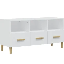 vidaXL Tv-bänk vit 102x36x50 cm konstruerat trä