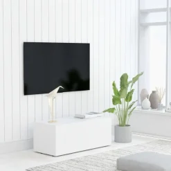 Outlet vidaXL Tv-bänk 80x34x30 cm konstruerat trä Vit