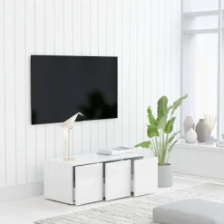 Outlet vidaXL Tv-bänk 80x34x30 cm konstruerat trä Vit