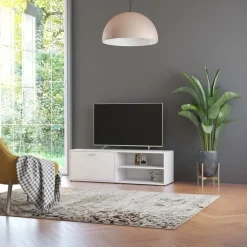 vidaXL Tv-bänk vit 120x34x37 cm konstruerat trä