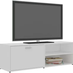 vidaXL Tv-bänk vit 120x34x37 cm konstruerat trä