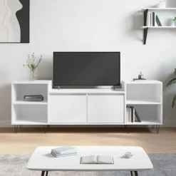 vidaXL Tv-bänk vit 160x35x55 cm konstruerat trä