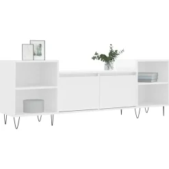 vidaXL Tv-bänk vit 160x35x55 cm konstruerat trä