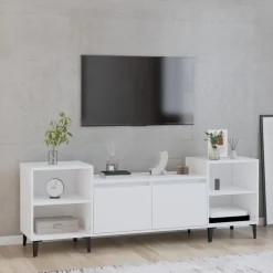 vidaXL Tv-bänk vit 160x35x55 cm konstruerat trä