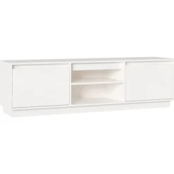 vidaXL Tv-bänk vit 140x35x40 cm massiv furu